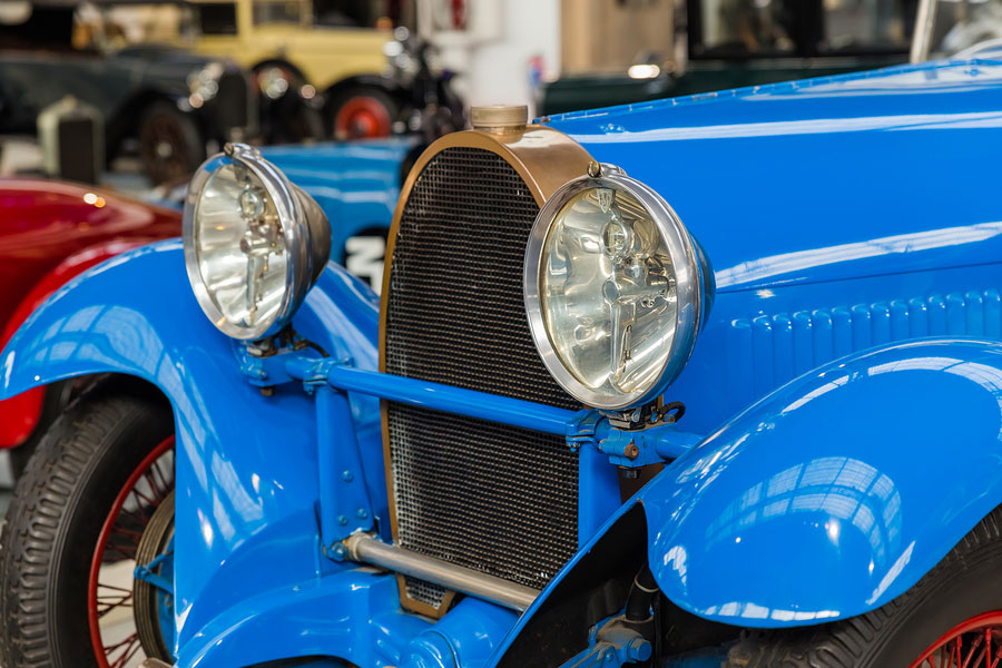 Vintage cars in a museum