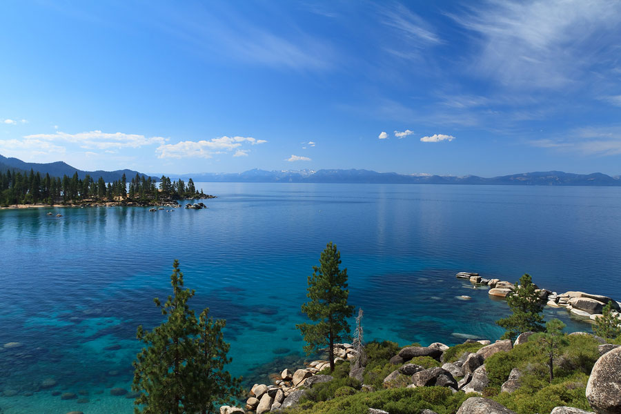 Beautiful Lake Tahoe shoreline during summer time